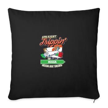 Straight Trippin' To Niger With My Tribe Family - Sofa pillowcase 17,3'' x 17,3'' (45 x 45 cm) - black - Front