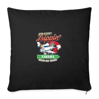 Voyage direct au Panama avec ma famille tribe - Housse de coussin décorative 45 x 45 cm - noir - Devant