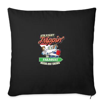 Straight Trippin' To Paraguay With My Tribe - Sofa pillowcase 17,3'' x 17,3'' (45 x 45 cm) - black - Front
