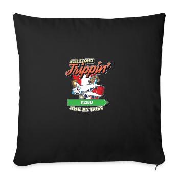 Straight Trippin' To Peru With My Tribe Family - Sofa pillowcase 17,3'' x 17,3'' (45 x 45 cm) - black - Front