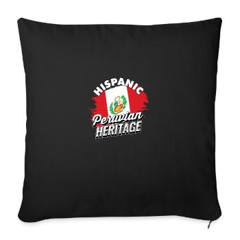 Patrimoine hispanique péruvien - Cadeaux du patrimoine péruvien - Housse de coussin décorative 45 x 45 cm - noir - Devant