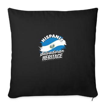Hispanique Salvadoran Heritage Pride El Salvador - Housse de coussin décorative 45 x 45 cm - noir - Devant