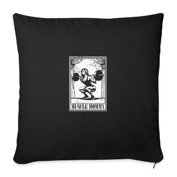 Tarot Cards Muscle Mommy Squatting Barbell - Sofa pillowcase 17,3'' x 17,3'' (45 x 45 cm) - black - Front