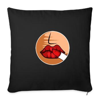 Rote Lippen Kosmetikerin Gift - Sofakissenbezug 45 x 45 cm - Schwarz - Vorne