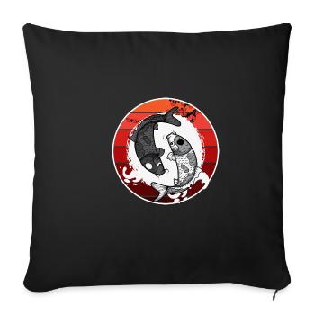 Japanischer Koi-Fisch Maler Gift - Sofakissenbezug 45 x 45 cm - Schwarz - Vorne