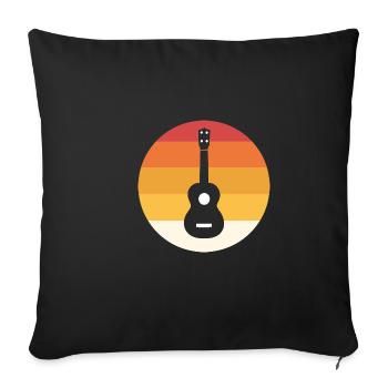 Ukelele Retro Uke -Cadeau Enthousiaste - Housse de coussin décorative 45 x 45 cm - noir - Devant