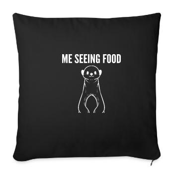 I see food food lover gift - Sofa pillowcase 17,3'' x 17,3'' (45 x 45 cm) - black - Front