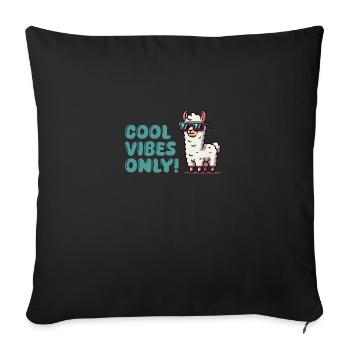 Lunettes de soleil Llama Cool - Housse de coussin décorative 45 x 45 cm - noir - Devant