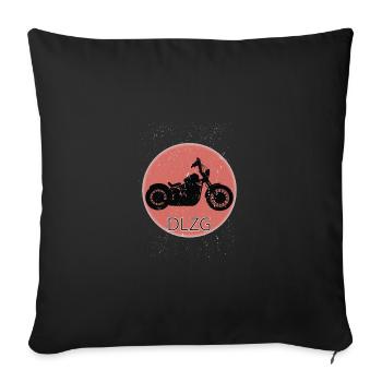 DLZG - Die Linke zum Gruss Motorrad - Sofakissenbezug 45 x 45 cm - Schwarz - Vorne