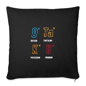 Periodic table - Sofa pillowcase 17,3'' x 17,3'' (45 x 45 cm) - black - Front