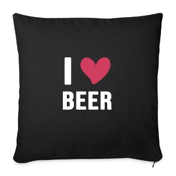 beer i love beer beer garden - Sofa pillowcase 17,3'' x 17,3'' (45 x 45 cm) - black - Front