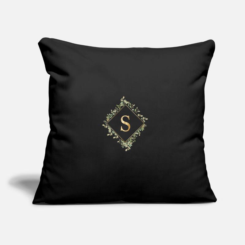 S Monogram Eucalyptus Wreath Sofa pillowcase 17,3'' x 17,3'' (45 x 45 cm)