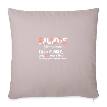 FAUNTIE! Tante drôle - Housse de coussin décorative 45 x 45 cm - taupe clair - Devant