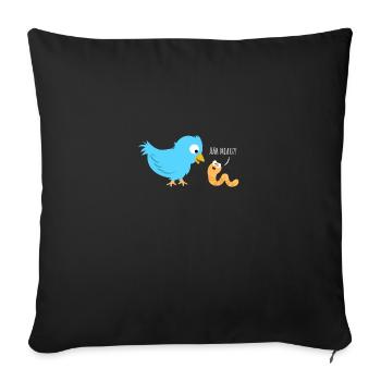 2000. Miau ? Oiseau de ver Drôle. - Housse de coussin décorative 45 x 45 cm - noir - Devant