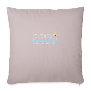 Verre d'eau optimiste / pessimiste / réaliste / hautbois - Housse de coussin décorative 45 x 45 cm - taupe clair - Devant
