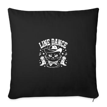I love my cat and line dancing - Sofa pillowcase 17,3'' x 17,3'' (45 x 45 cm) - black - Front