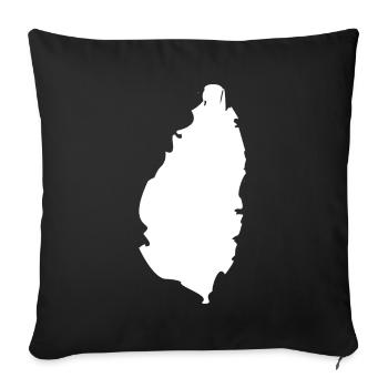 Saint Lucia map flag - Sofa pillowcase 17,3'' x 17,3'' (45 x 45 cm) - black - Front