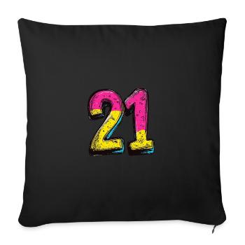 21 Number Comic - Sofa pillowcase 17,3'' x 17,3'' (45 x 45 cm) - black - Front