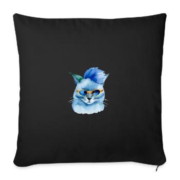 Punk Rock Cat with Sunglasses Gift Idea - Sofa pillowcase 17,3'' x 17,3'' (45 x 45 cm) - black - Front