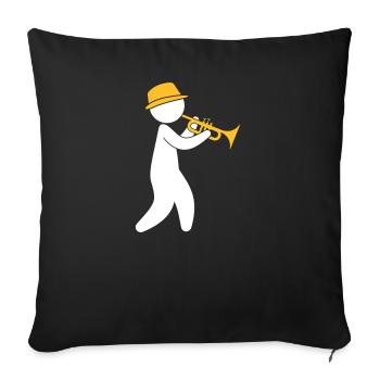 A Jazz Musician Plays The Trumpet - Sofa pillowcase 17,3'' x 17,3'' (45 x 45 cm) - black - Front