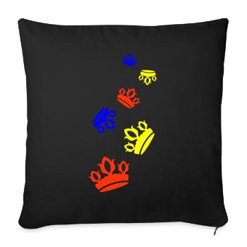 Silhouette de la couronne - Housse de coussin décorative 45 x 45 cm - noir - Devant