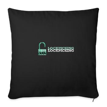 Lockpicking Lockpicking lockpicking - Sofa pillowcase 17,3'' x 17,3'' (45 x 45 cm) - black - Front