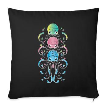 Pieuvres - Housse de coussin décorative 45 x 45 cm - noir - Devant