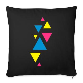 trois formes eckedesign hippie - Housse de coussin décorative 45 x 45 cm - noir - Devant