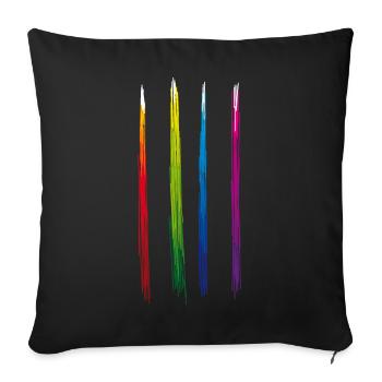 Bande de couleurs - Housse de coussin décorative 45 x 45 cm - noir - Devant