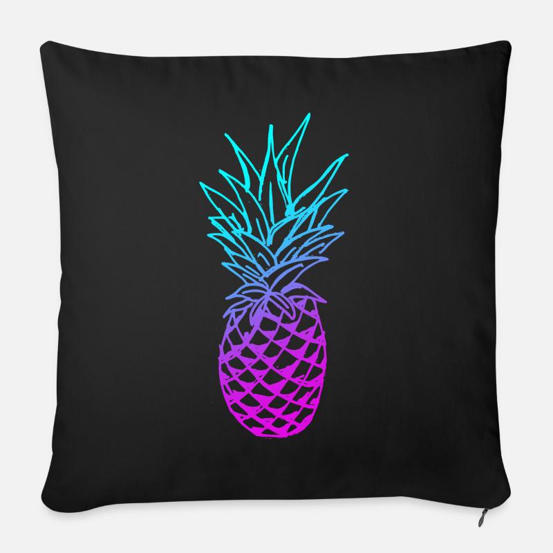 Ananas Glow - Sofakissenbezug 45 x 45 cm - Schwarz