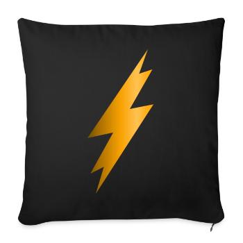 Lightning Bolt - Sofa pillowcase 17,3'' x 17,3'' (45 x 45 cm) - black - Front