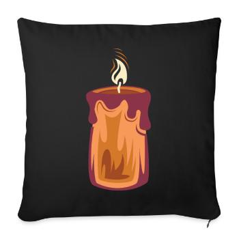 Bougie Illustration de lumière de Noël 1er Avent - Housse de coussin décorative 45 x 45 cm - noir - Devant