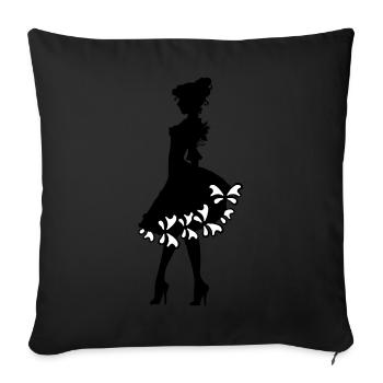 on black - Sofa pillowcase 17,3'' x 17,3'' (45 x 45 cm) - black - Front