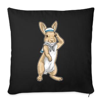 Rabbit Sailor Sailor's Hat - Sofa pillowcase 17,3'' x 17,3'' (45 x 45 cm) - black - Front