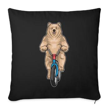 Vélo Bear - Housse de coussin décorative 45 x 45 cm - noir - Devant