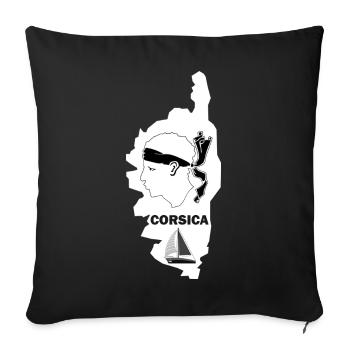 Voilier Corse Ile Voilier Corse France - Housse de coussin décorative 45 x 45 cm - noir - Devant