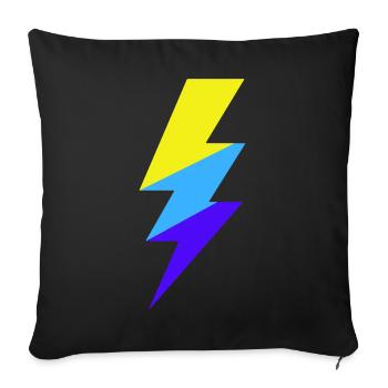 TriColor Neon-Strahl - Sofakissenbezug 45 x 45 cm - Schwarz - Vorne