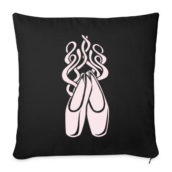 Symbole de ballerine des chaussures de ballet - Housse de coussin décorative 45 x 45 cm - noir - Devant