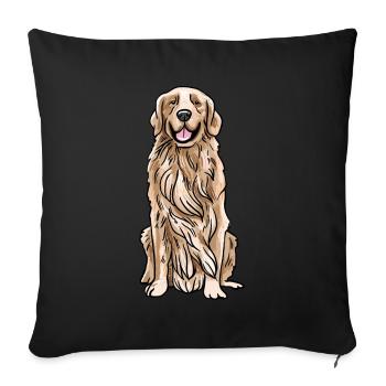 Golden Retriever - Sofa pillowcase 17,3'' x 17,3'' (45 x 45 cm) - black - Front