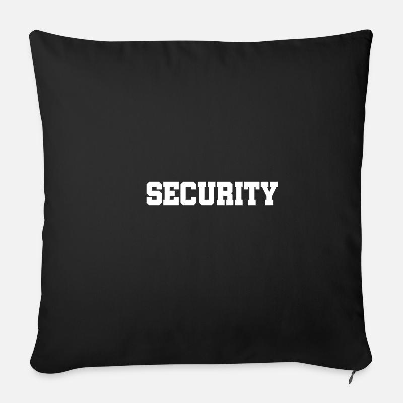 Sécurité - Service de sécurité - Gardiennage - Protection - Housse de coussin décorative 45 x 45 cm - noir