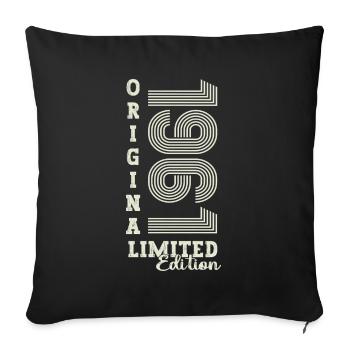 Original vintage 1961 61st birthday gift - Sofa pillowcase 17,3'' x 17,3'' (45 x 45 cm) - black - Front