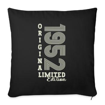 Cadeau original vintage 1952 70ème anniversaire - Housse de coussin décorative 45 x 45 cm - noir - Devant