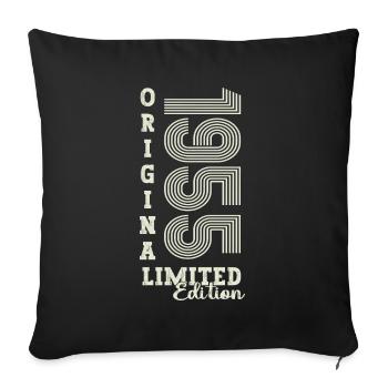 Cadeau original vintage 1955 67ème anniversaire - Housse de coussin décorative 45 x 45 cm - noir - Devant