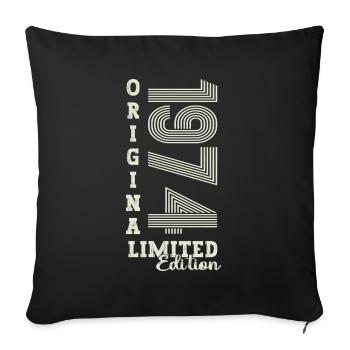 Original vintage 1974 48th birthday gift - Sofa pillowcase 17,3'' x 17,3'' (45 x 45 cm) - black - Front