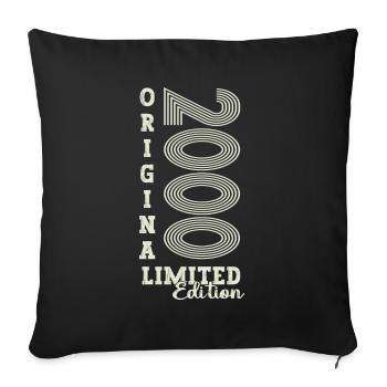 Original vintage 2000 cadeau de 22ème anniversaire - Housse de coussin décorative 45 x 45 cm - noir - Devant