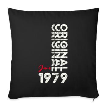 Légende Juin 1979 Millésime 1979 Anniversaire 1979 - Housse de coussin décorative 45 x 45 cm - noir - Devant