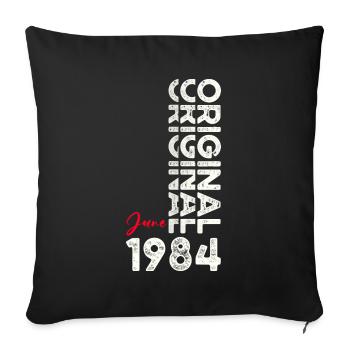 Legend June 1984 Vintage 1984 Birthday 1984 - Sofa pillowcase 17,3'' x 17,3'' (45 x 45 cm) - black - Front