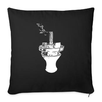 Chicha narguilé - Housse de coussin décorative 45 x 45 cm - noir - Devant