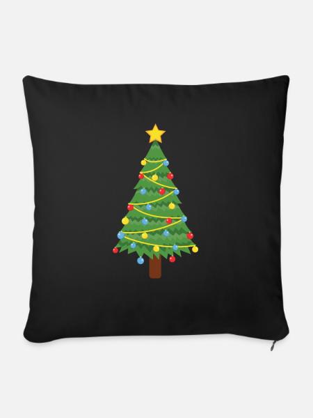 Weihnachtsbaum - Sofakissenbezug 45 x 45 cm - Schwarz