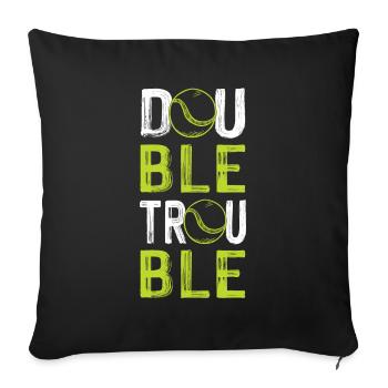 tennis double trouble - Sofa pillowcase 17,3'' x 17,3'' (45 x 45 cm) - black - Front